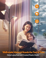 LEPOWER Floor Lamp, Standing Lamp with Replaceable 3000K Energy-Saving, Metal Lamp for Living Room with Adjustable Reading Lights, Modern Bright Floor Lamp for Bedroom, Office