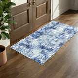 2x4 Washable Rug Non Slip Small Runner Rugs Blue