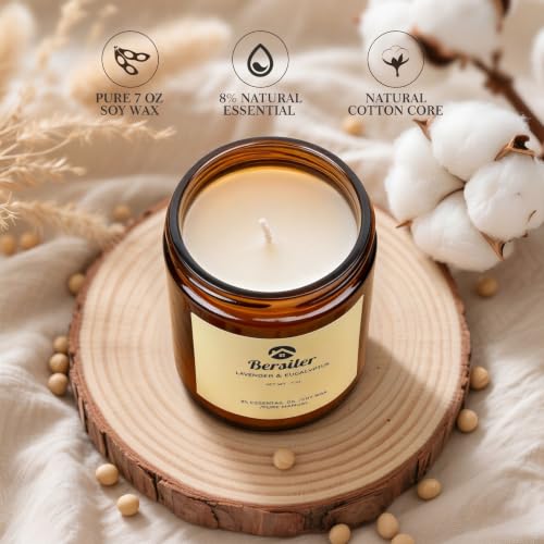 Scented Candles, Lavender Eucalyptus Candles, Non Toxic Soy Candle