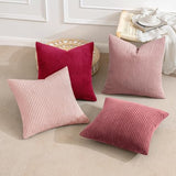 MIULEE Soft Corduroy Decorative Throw Pillow Covers Pink Series 20x20
