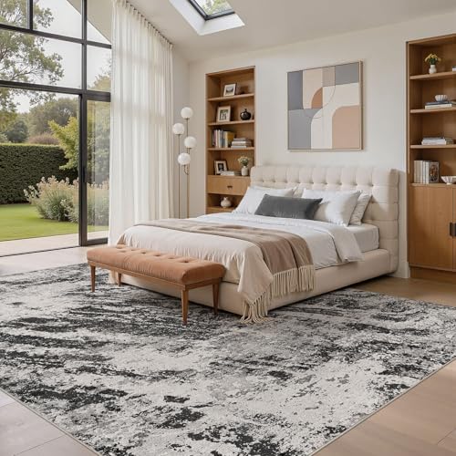 10x14 Area Rug for Living Room Washable Abstract Indoor Carpet