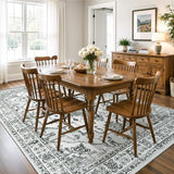 8x10 Washable Area Rug for Living Room, Light Grey