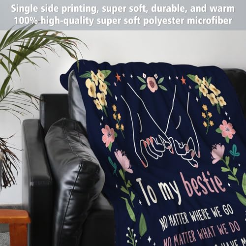GiltGlimmer Friendship Gifts for Women, Best Friend Birthday Gifts for Women, Best Friend Blanket Gift, to My Bestie Throw Blanket for Christmas 60" x 50"