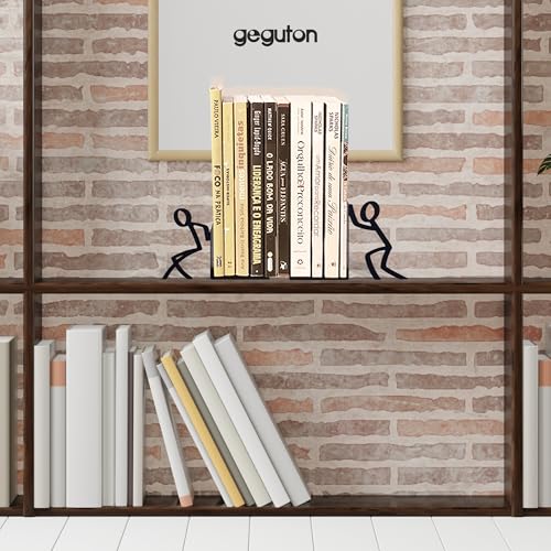 Figurine Bookends with Book-Holding Characters - Steel with Epoxy Coating - Decorative Pair o – alternate view
