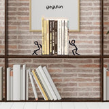 Figurine Bookends with Book-Holding Characters - Steel with Epoxy Coating - Decorative Pair o – alternate view
