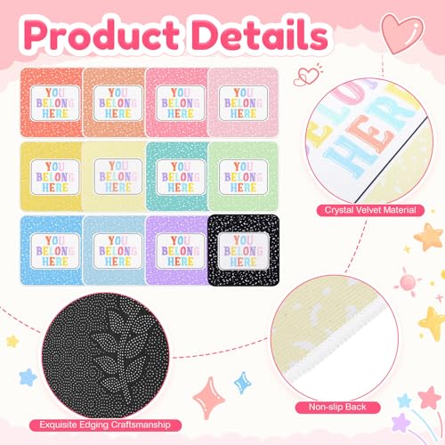 Tinideya 24 Pcs Classroom Carpet Seats 16.5 Inch Composition Notebook Classroom Rug Floor Mat Cushions Group Activity Spots Marker for Back to School Playroom
