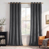 StangH Grey Velvet Curtains for Living Room 96 inches Long Blackout Curtains for Bedroom Grommet Privacy Thermal Insulated Window Drapes for Sliding Glass Door, W52 by L96 inches, 2 Panels