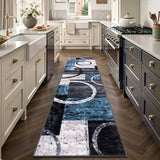 2x8 Washable Modern Abstract Runner Rug Non-Slip for Hallways