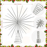 13.7 Inch Silver Christmas Tree Topper - 3D Burst Silver Tree Topper, Exploding Star Christmas Tree Decorations