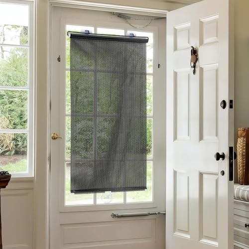 Suction Blinds for Window and Door, Blackout Sunshade Film with Suction Cups, Temporary Roller Blinds for Balcony and Skylight Shade