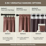 NICETOWN Dusty Rose Pink Blackout Velvet Curtains for Girls Room 84 inch Long - Privacy Protection Light Blocking Drapes for Living Room, Gifts for Mom, W52” x L84, 2 Panels