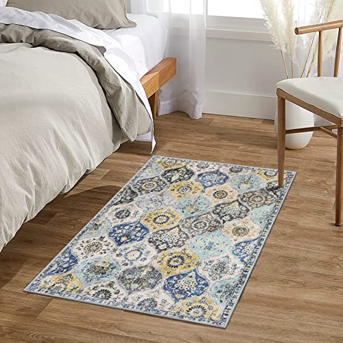 Lahome 2x3 Moroccan Kitchen Rug, Washable Area Rug for Entryway