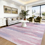 9x12 Area Rugs for Living Room, Pink Modern Abstract Rugs