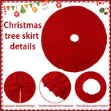 YUJUN 48 Inches Christmas Knitted Tree Skirt Decorations Xmas Large Red Chunky Cable Farmhouse Thick Rustic Tree Skirt for Merry Christmas Tree Holiday Home Party Decoration