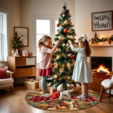 Nativity Christmas Tree Skirt 36 Inch, Christmas Skirt Tree Decoration with Buffalo Plaid Nativity, Christmas Trees Mat for Under Trees Holiday Party Indoor Decorations, Winter Gift for Women