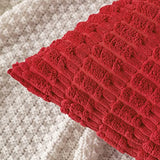 MIULEE Pack of 2 Christmas Red Corduroy Decorative Throw Pillow Covers 18x18 Inch Soft Boho Striped, 18x18 Pillow Inserts Pack of 2 Down Alternative Decorative Feather Throw Pillow Inserts for Sofa Be