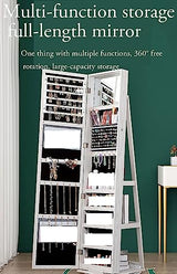 Floor-Standing Full-Length Mirror Style Simple Large-Capacity partition Jewelry Cosmetics Storage Multi-Functional Dressing Mirror (C b)