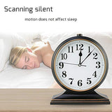 Silent Desk Clock - European Style Retro Clock with 10 Inch Dial, Easy to Read for Living Room or Bedroom