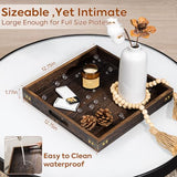 Serving Tray with Handles,Wood Decorative Tray,Square Large Serving Platter