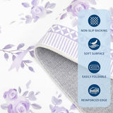 GarveeHome Purple Bow Rugs for Bedroom Girls, 4x6 Rug for Living Room with Soft Low Pile, Floral Washable Lavender Area Rug for Nursery Kids Playroom Dorm Office Carpet Bow Decor