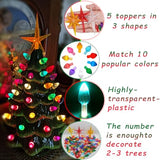 Ceramic Christmas Tree Replacement Lights/Bulbs, Ceramic Tree Medium Multicolor Twist Light Ornaments(117 Bulbs+5 Topper Star)