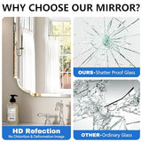 Silver Wall Mirror-Beveled Edge Frameless Mirror for Bathroom, Vanity, Bedroom, Rectangle Mirrors （32X24inch）