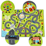HOMORE Kids Play Mat Rug,Kids Carpet for Children Bedroom Play Room 4x6 FT | 48x76inch Fun and Educational City Rug for Hot Wheels Track Racing Playroom Rug
