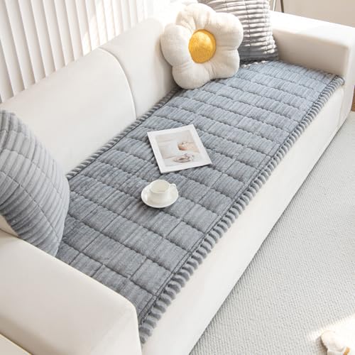 Gumfolk Pet Couch Covers for Sofa Slipcovers Couch Protector for Dogs Washable Cushion Cover, Sofa Pad Blanket Furniture, Grey, 27in*59in