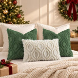 decorUhome Faux Fur Plush Soft Beige Throw Pillow Covers 26x26 Set of 2
