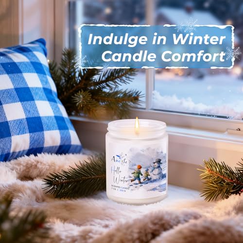 Winter Forest Candle | Pine & Cedarwood Scented Soy Candles - Aromatherapy Candles for Home, Holiday Candle Gift for Women & Men, Winter Christmas Home Décor