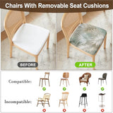 BVBOX Seat Covers Set of 4 for Dining Room Chairs Stretch Light Luxury French Style Dining Chair Covers Washable Removable Cushion Slipcovers Seat Protector (Soft Palm Feather, Set of 4)