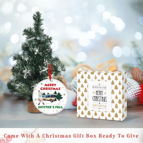 National Lampoons Christmas Vacation Ornament, Merry Christmas Shitters Full Tree Hanging Ornament, Griswold Family Cousin Eddie Holiday Tree Decorations, White Elephant Gifts Stocking Stuffer