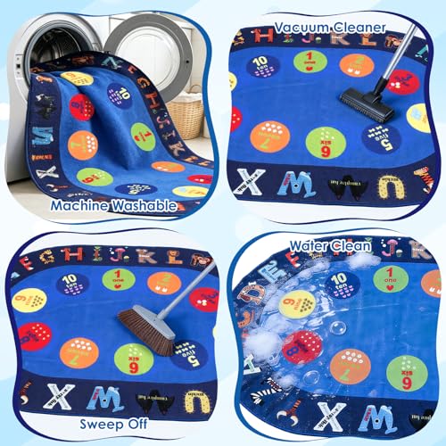 lotoo Classroom ABC Rug, Kids Rugs for Playroom, Preschool Educational Carpet for Learning Alphabet Animals Words Numbers, Kids Daycare Nursery Play Mat for Toddlers Children Bedroom Playroom