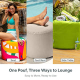 Jaxx Spring Indoor/Outdoor Bean Bag Pouf Ottoman, Lime
