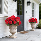 Ammyoo Artificial Geranium Flowers for Outdoors Decoration, 6 Pcs Fake Silk Geraniums Flower UV Resistant Look Real Faux Plants for Spring Garden Porch Planter Yard Table Centerpieces Decor