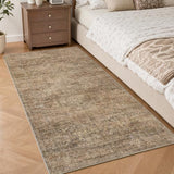 FMFUNCTEX 3x5 Washable Terracotta Vintage Distressed Area Rug Entryway