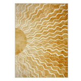 Wonnitar Sun 5x7 Area Rug, Boho Ombre Yellow Bedroom Rug Machine Washable Carpet, Ultra Thin Soft Non Slip Mid Century Nursery Carpet for Kids Room Living Room Playroom Classroom Decor