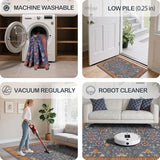 2'6 x 10' Runners Rug for Kitchen Washable (Indigo Terracotta)