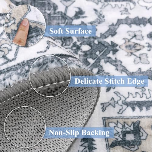 Washable Kitchen Runner Rugs Set of 3 with Non Slip Rubber Backing