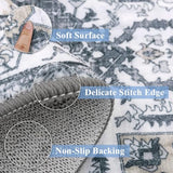 Washable Kitchen Runner Rugs Set of 3 with Non Slip Rubber Backing