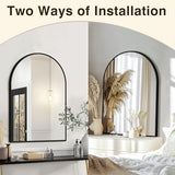 FICTOR Bathroom Mirror for Wall, Arched Vanity Bathroom Mirror for Over Sink, Metal Framed with HD Shatter-Proof Glass for Entryway, Living Room,Bedroom(2 Pack 24” x 36”, Black)