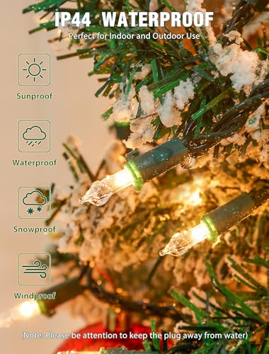 Hopolon Clear Christmas Lights, 35 Count 9.8 FT Warm White Christmas Tree Lights Plug in, Incandescent Mini String Light Green Wire for Indoor Outdoor Wedding Bedroom Classroom Party Porch Decoration