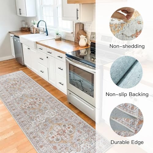 Washable Hallway Runner Rug 3x16: Non Slip Runner Rugs with Rubber Backing
