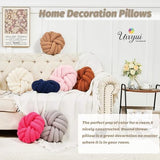 Uvvyui Knot Pillows, 14 Inch Decorative Throw Pillows Round Pillows Cushion, Soft Handmade Knotted Ball Pillow Plush Cushion Home Decor for Bed Couch Living Room (Beige, 14 Inch)