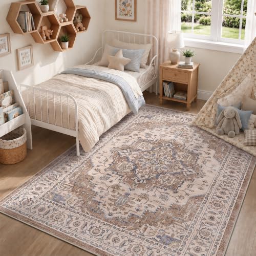 6x9 Area Rug for Living Room Soft Washable Vintage Area Rug