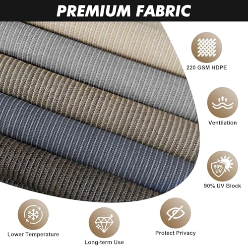 Artpuch Patio Shades Roll Up Outdoor Roller Shade (7'Wx8'H), Cordless Exterior Roller Blinds Cloth for Porch Pergola Gazebo, Gray