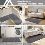 COSY HOMEER Soft Kitchen Floor Mats for in Front of Sink Super Absorbent Kitchen Rugs 20"x59" Non-Skid Standing Mat Washable,Polyester,Dark Grey