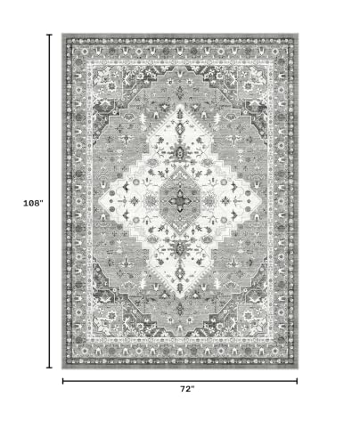 LIVELYGLOW 6x9 Washable Area Rug for Living Room, Large Carpet