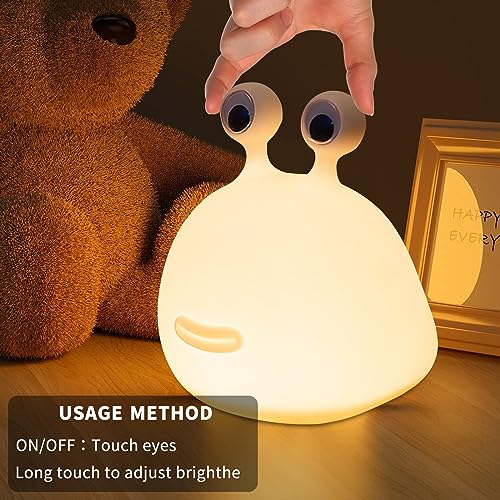 Cute Slug Night Light,Silicone Lamp USB Rechargeable Table Funny Animal Lamp Portable LED Lamps for Breastfeeding Dorm Room Decor for Christmas Gift Baby Kids Girls Teens