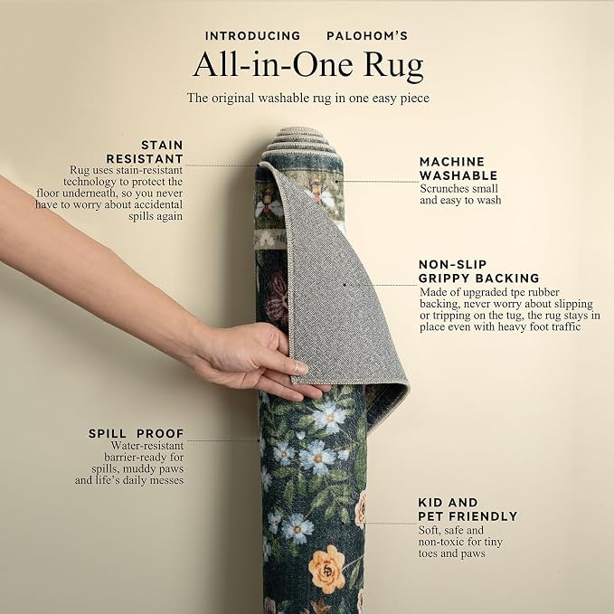 3x5 Washable Area Rugs for Entryway: Small Throw Rugs Stain Resistant Non Slip Low Pile Soft Faux Wool Lightweight Entry Rug for Bedroom Kitchen Living Room Laundry Room Bathroom Front Door Indoor